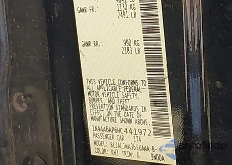 2017 Nissan Maxima 3.5 Sv z USA, uszkodzony, nr VIN 1N4AA6AP6HC441972